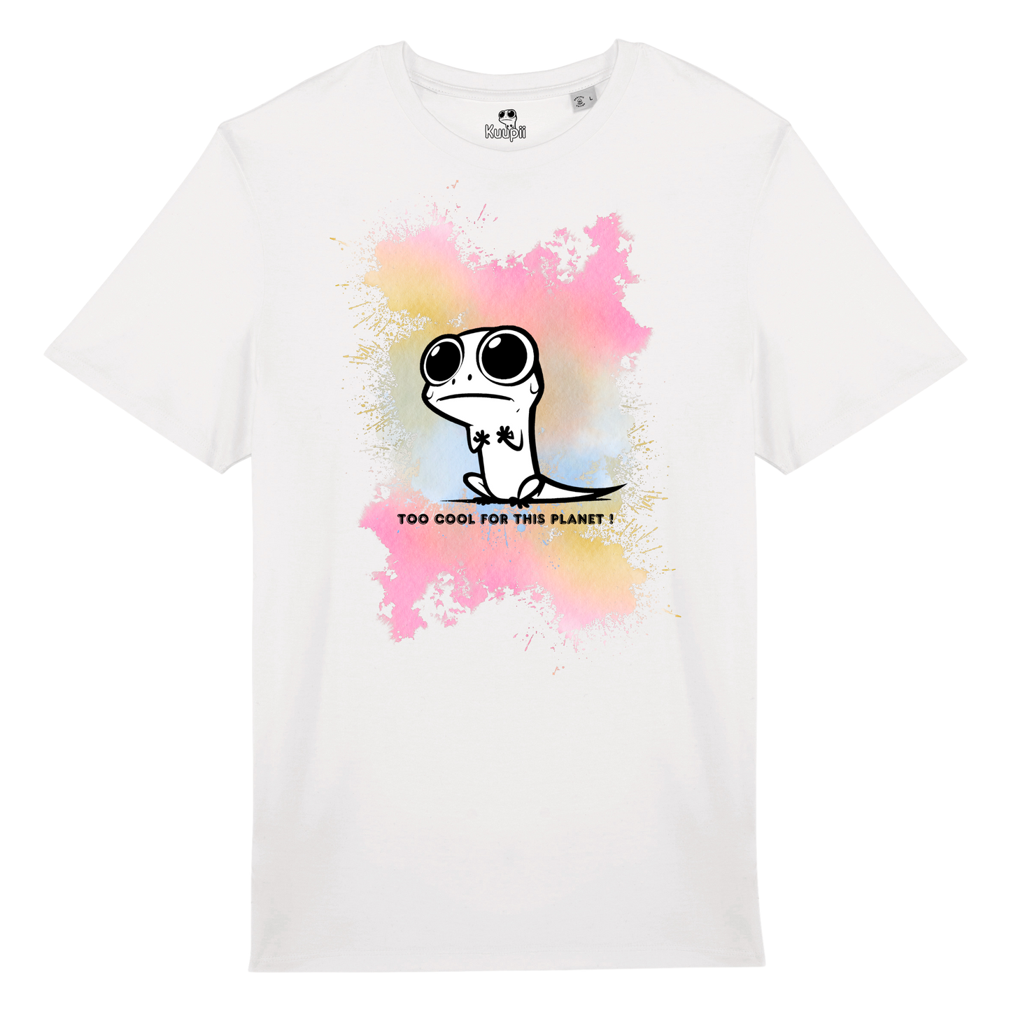 T-Shirt Gecko Watercolor Rainbow