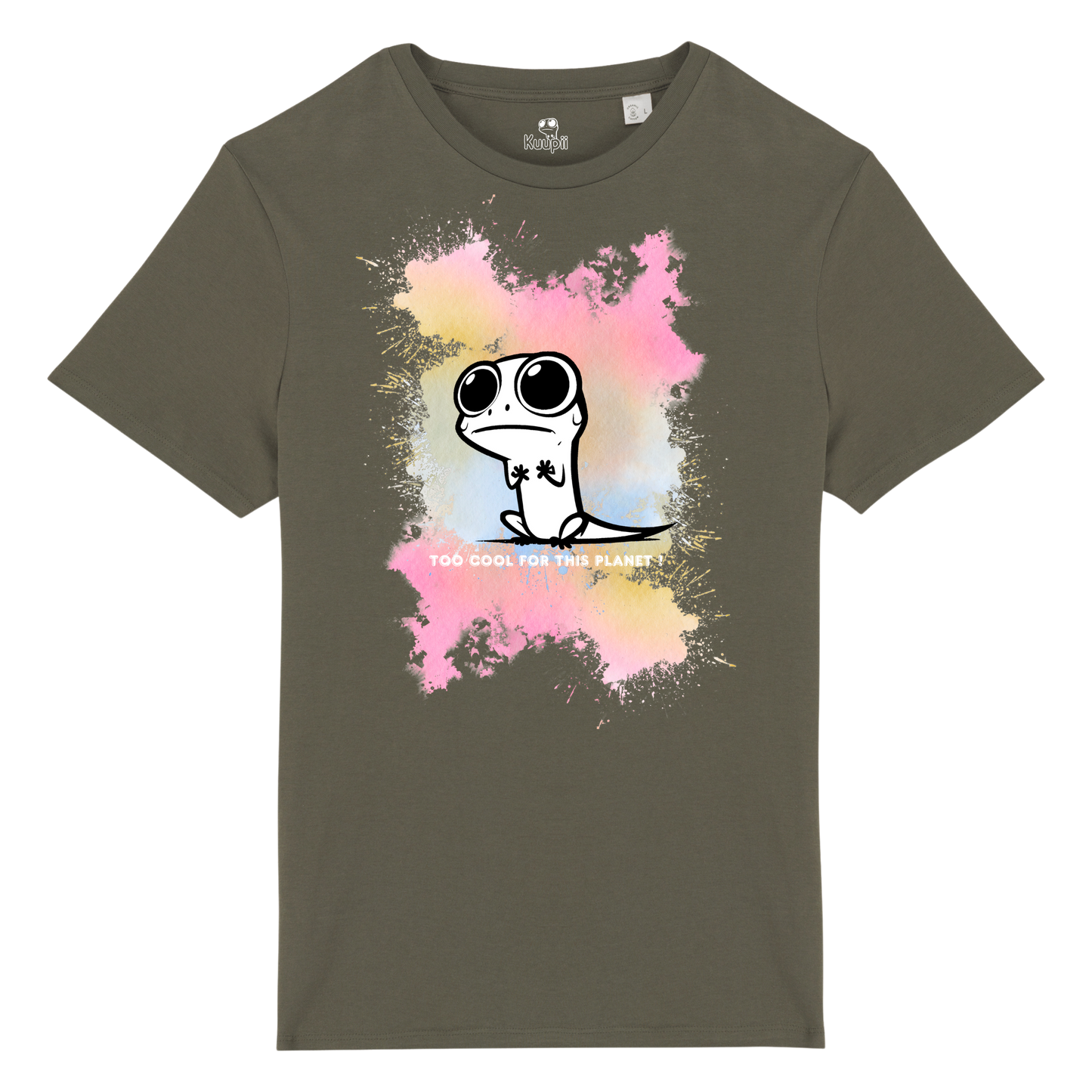 T-Shirt Gecko Watercolor Rainbow